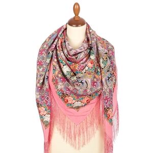 NWOT Pavlovo Posad Silk Shawl Lace